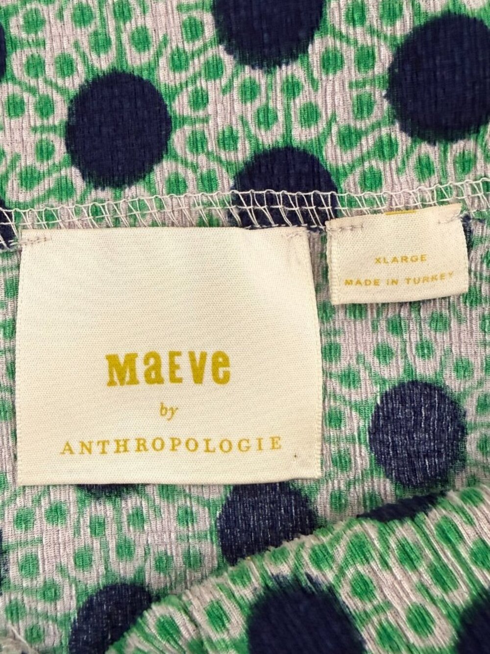 Maeve by Anthropologie Polka Dot Sleeveless Blouse Green Blue Size XL - Picture 7 of 10